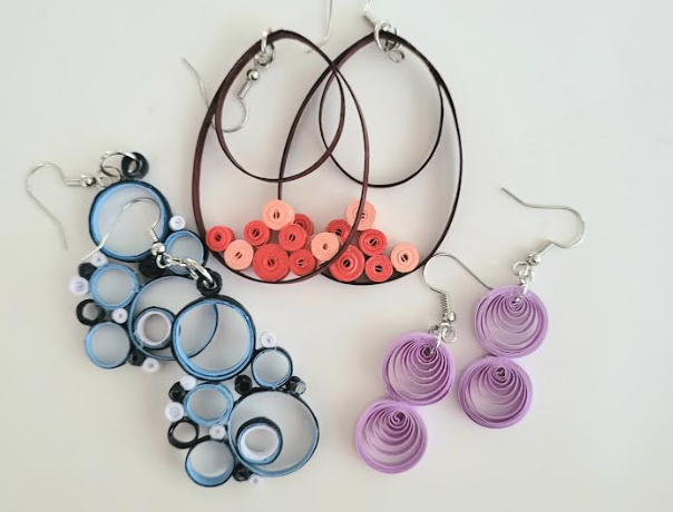 Peacock Design Paper Quilled Earrings Tutorial  Honeys Quilling