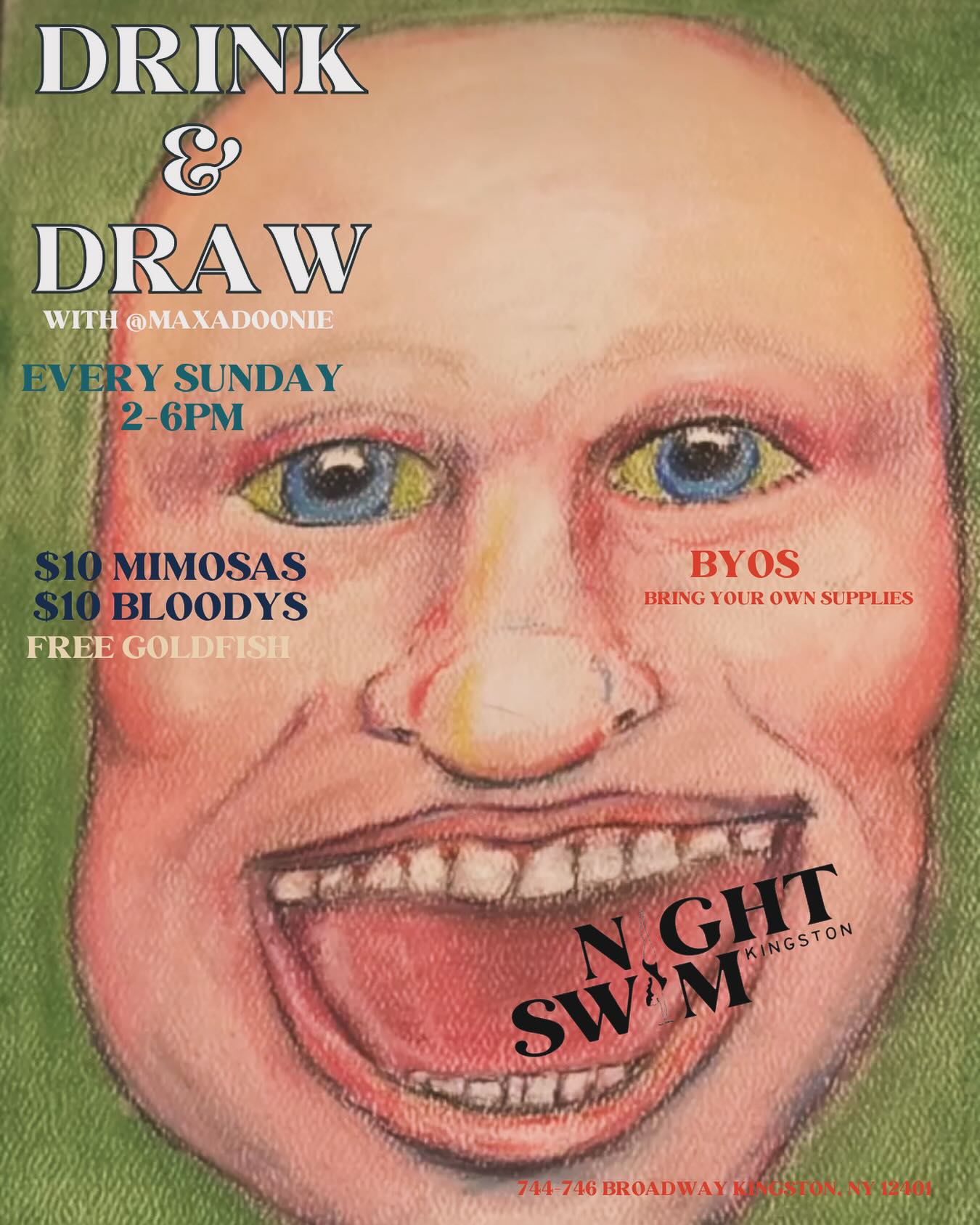 Drink and Draw with Maxaroonie at the Night Swim