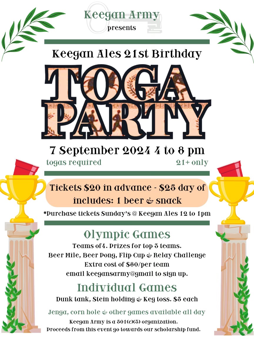 Keegan Ales 21st Birthday TOGA Party