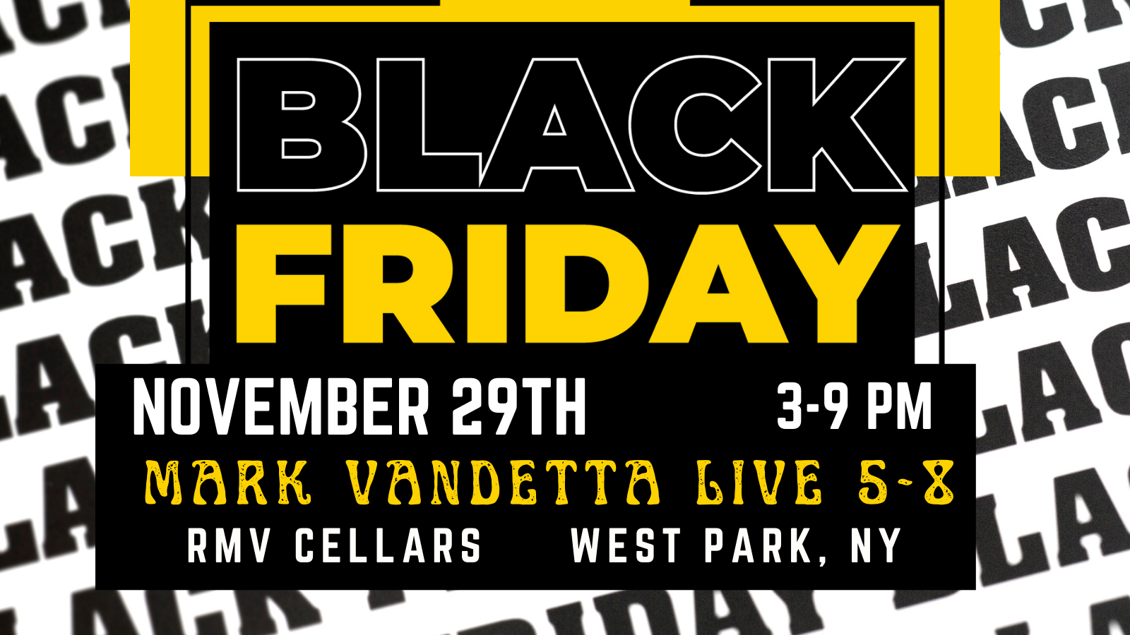 BLACK FRIDAY SALE and Mark Vandetta LIVE