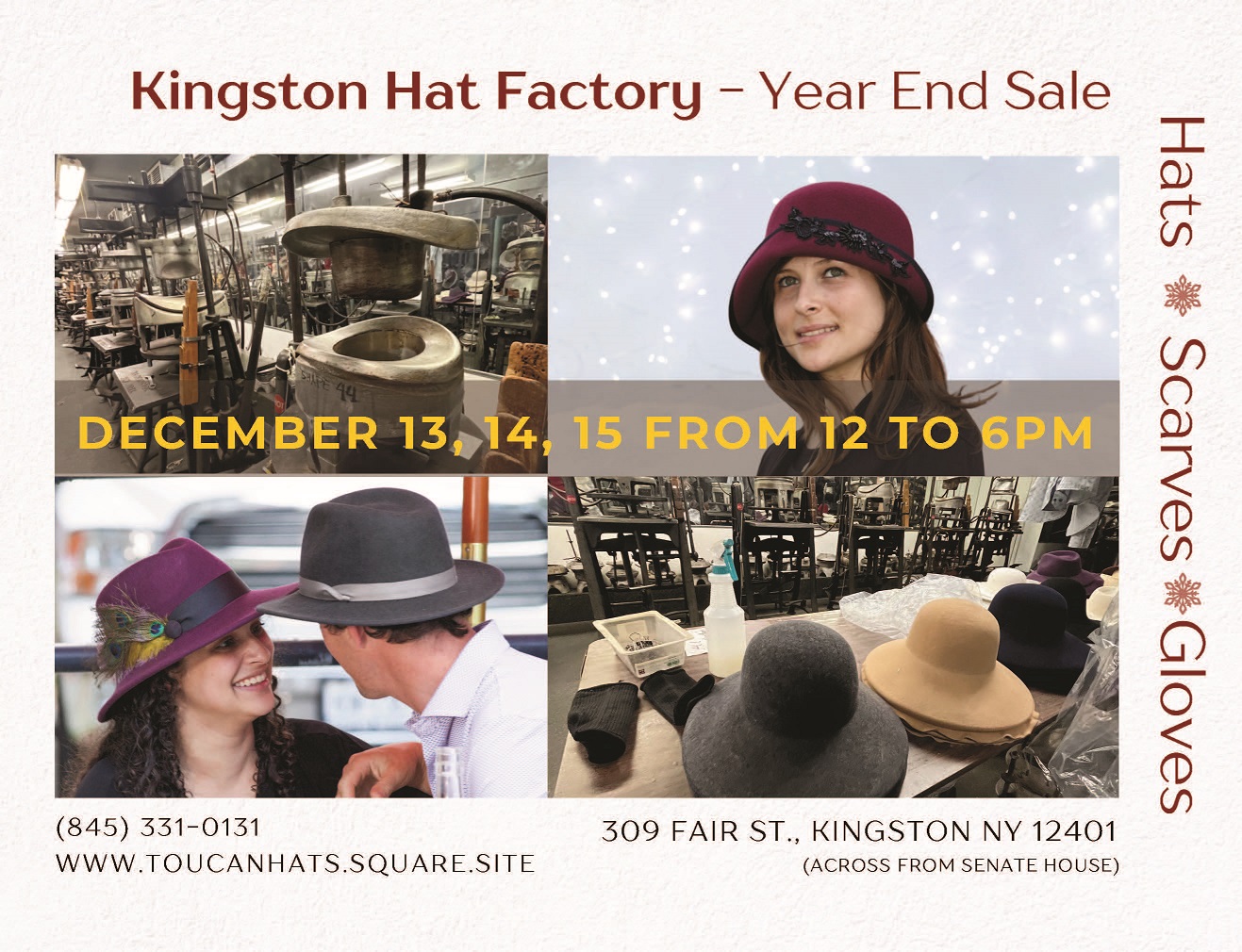 Kingston Hat Factory - Open House - Year End Sale