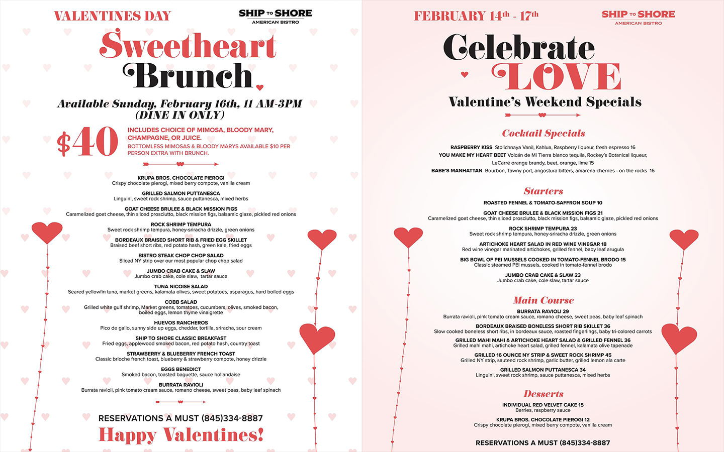 VALENTINES WEEKEND SPECIALS