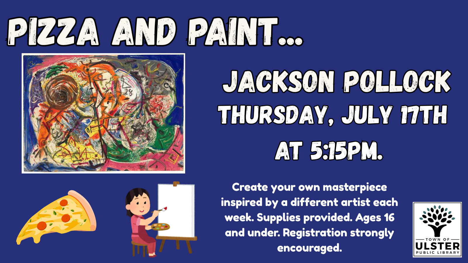 Pizza and Paint: Paint like Jackson Pollock!