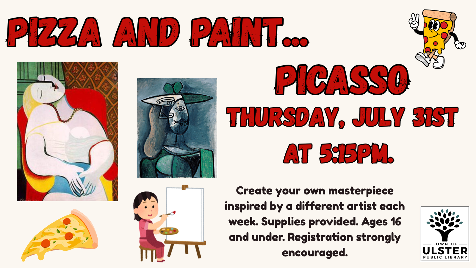 Pizza and Paint: Paint like Picasso!
