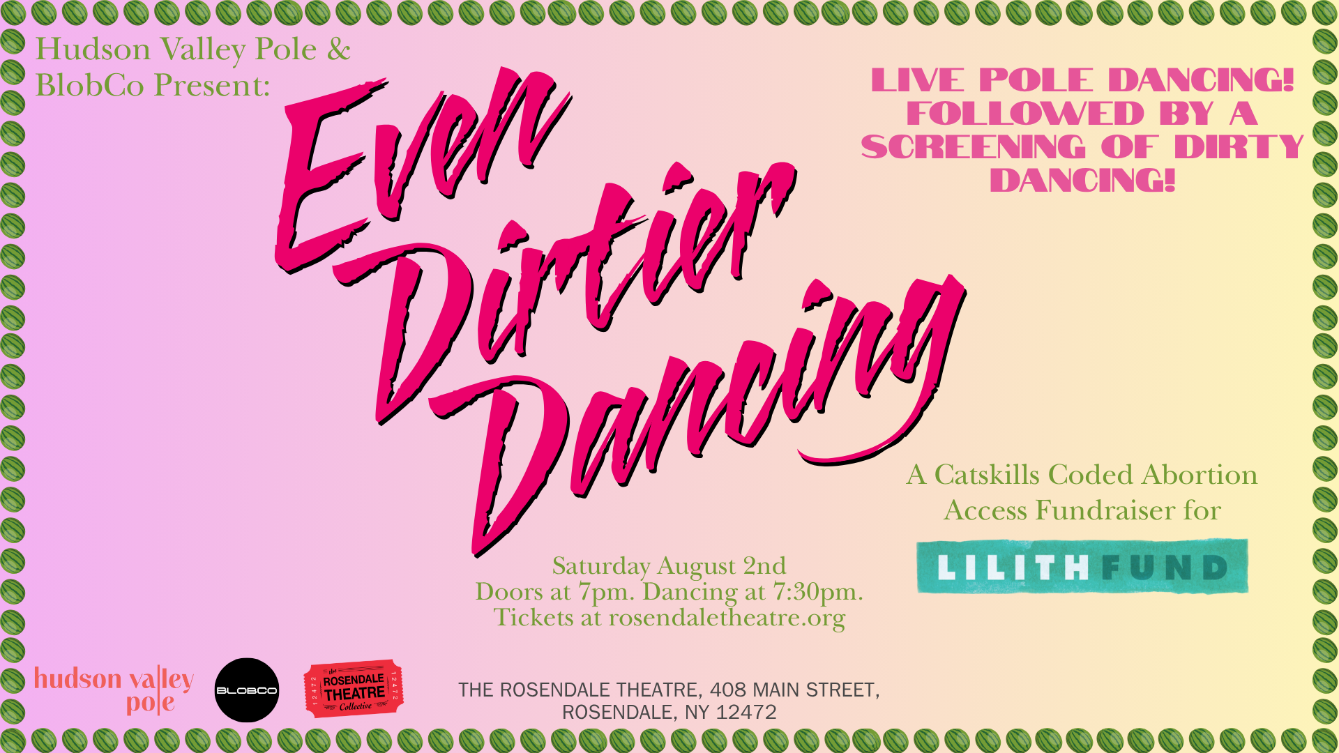 Hudson Valley Pole & BlobCo Present: Even Dirtier Dancing – A Catskills Coded Abortion Access Fundraiser