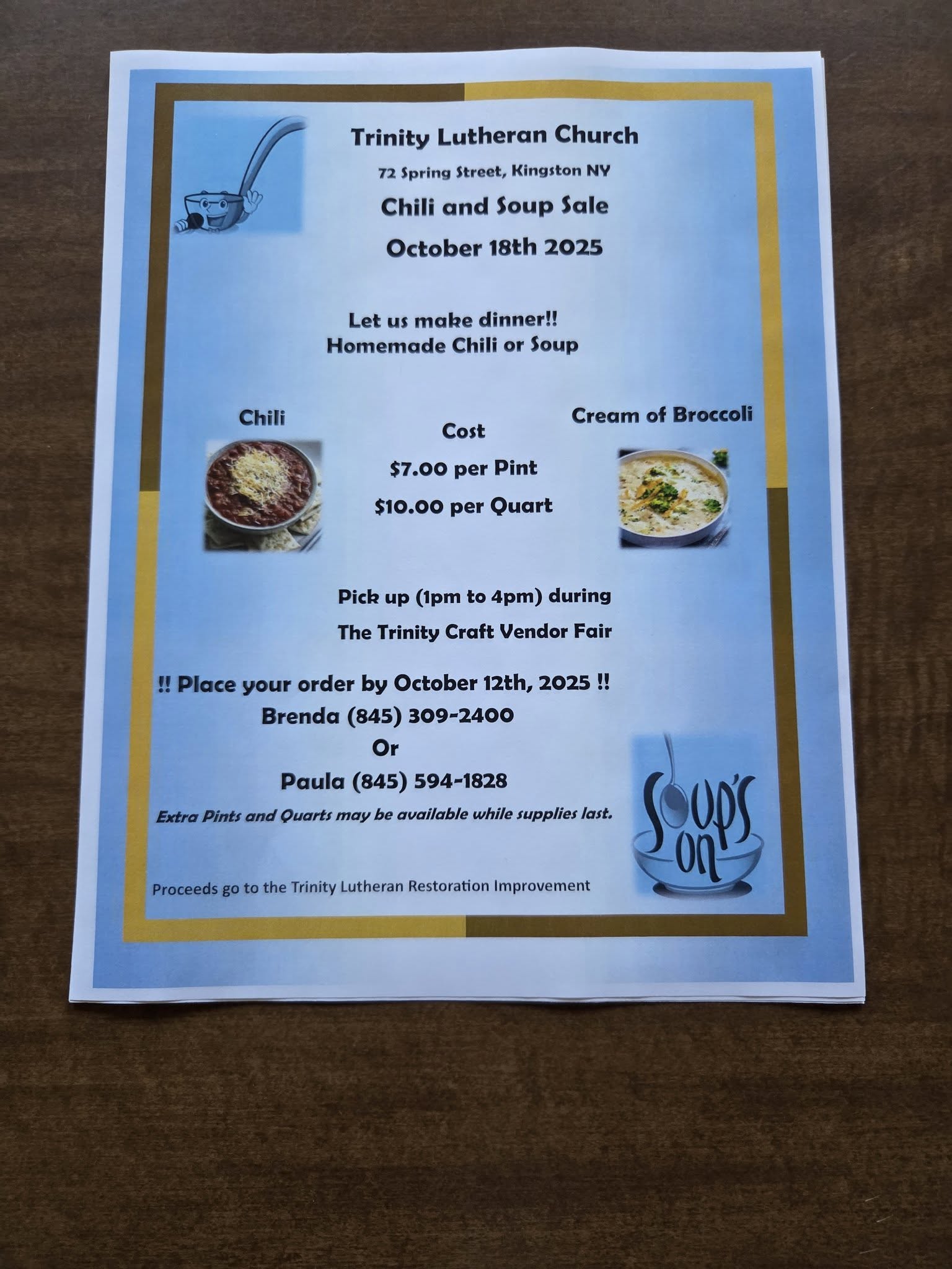 Chili and Soup Sale