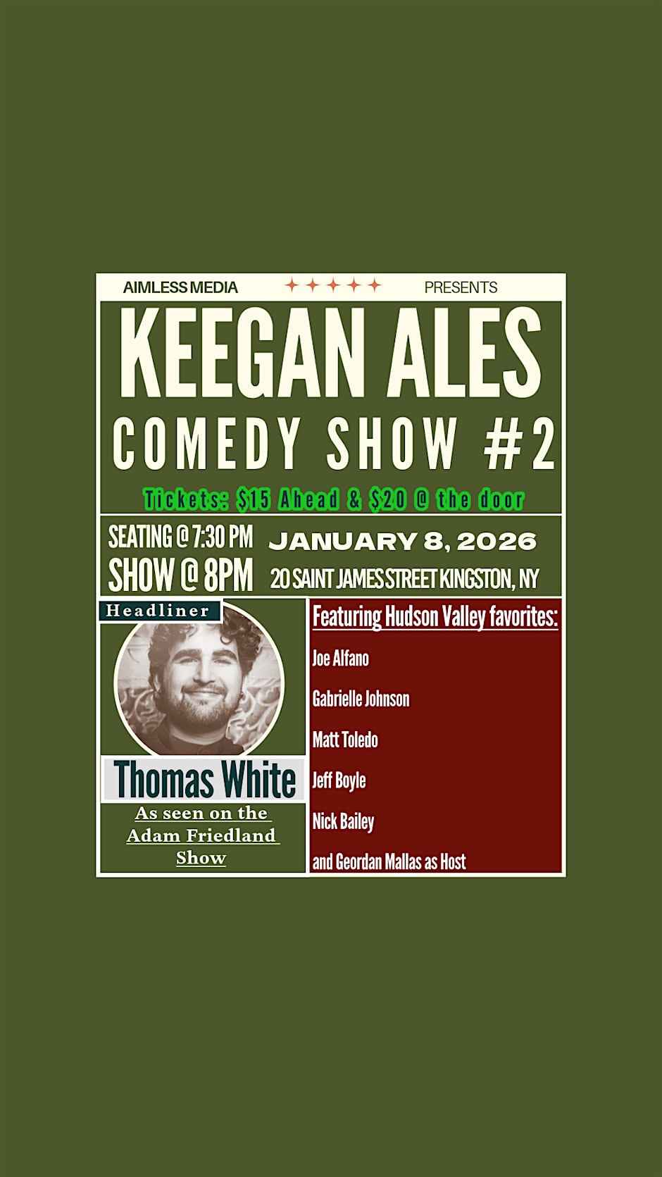 Keegan Ales Comedy Show – An Aimless Media production