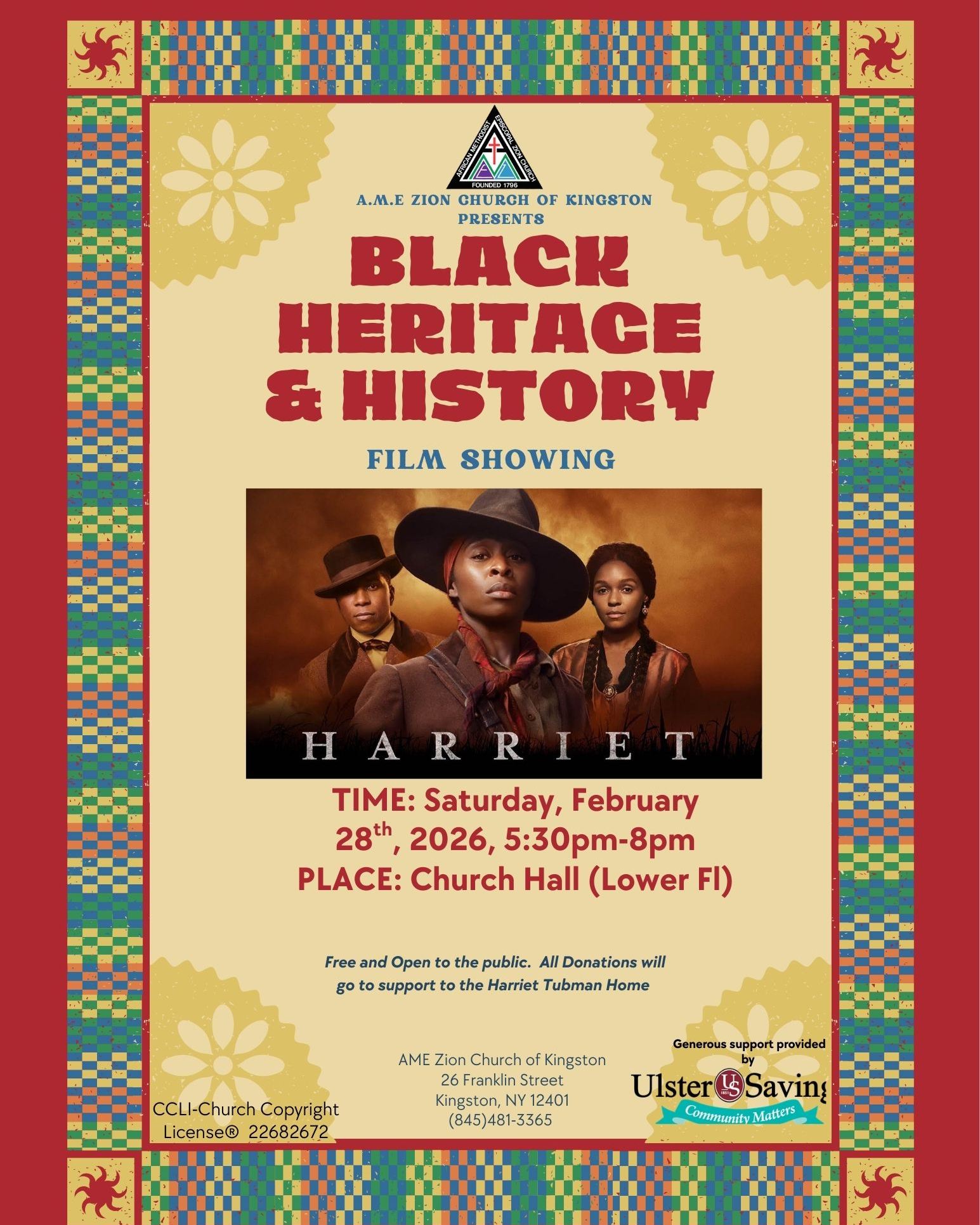 Black Heritage Film Showing of "Harriet"