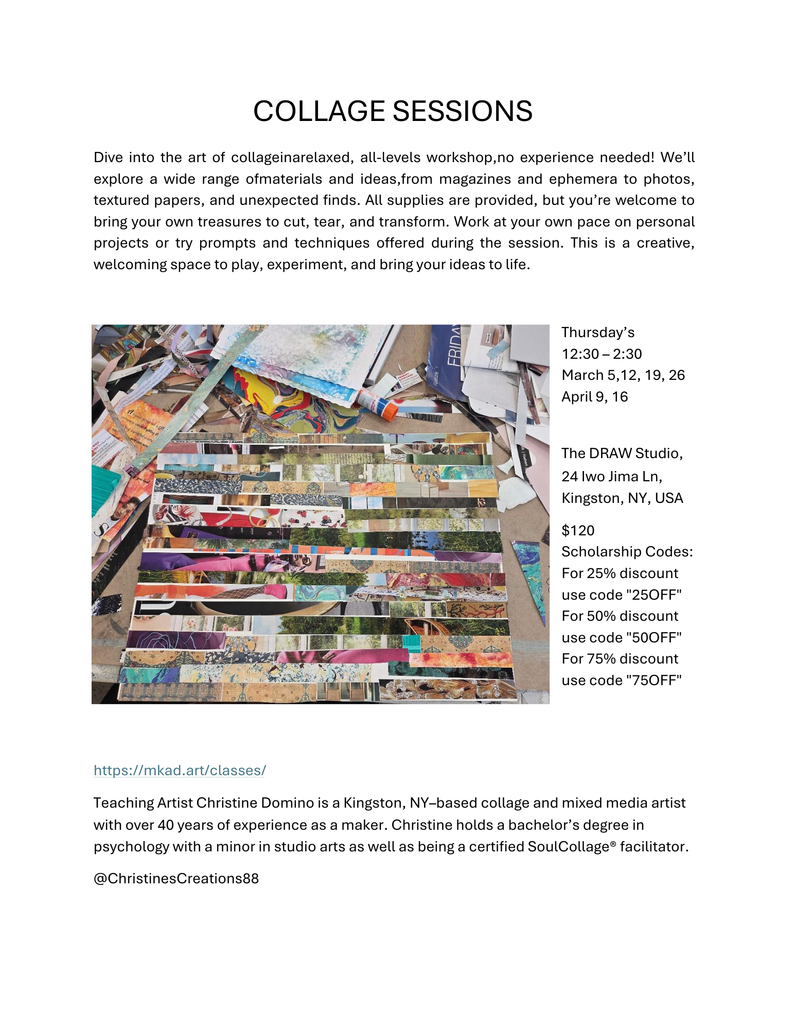 COLLAGE SESSIONS AT THE DRAW