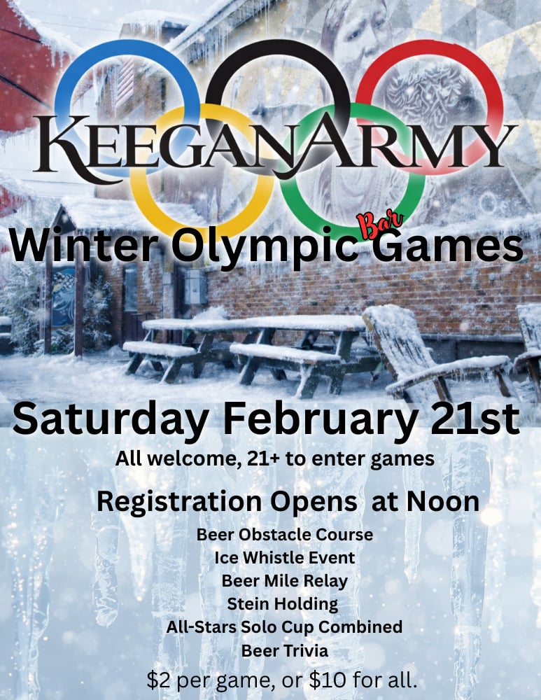 Keegan Army Winter Olympic Bar Games