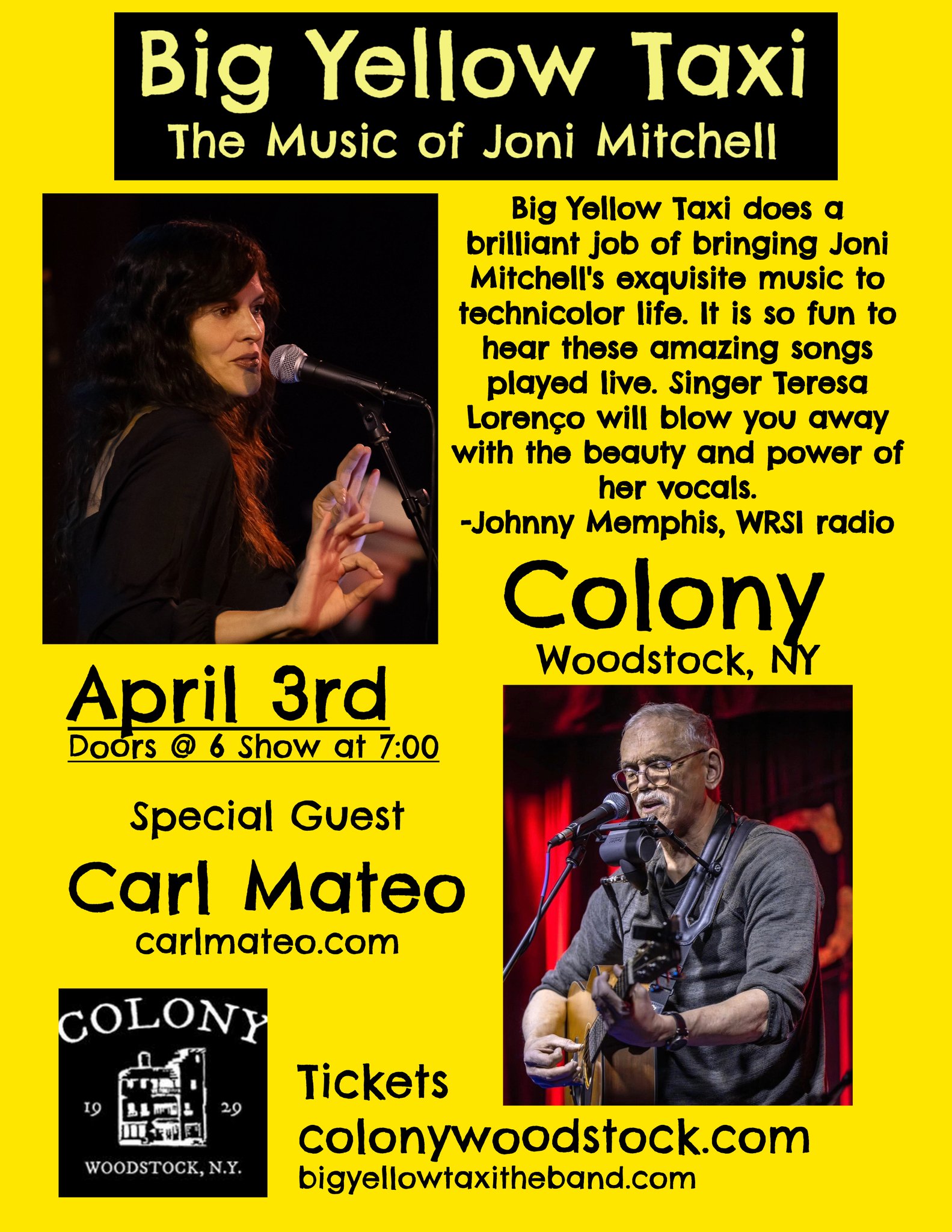 Big Yellow Taxi - The Music of Joni Mitchell w/ Carl Mateo