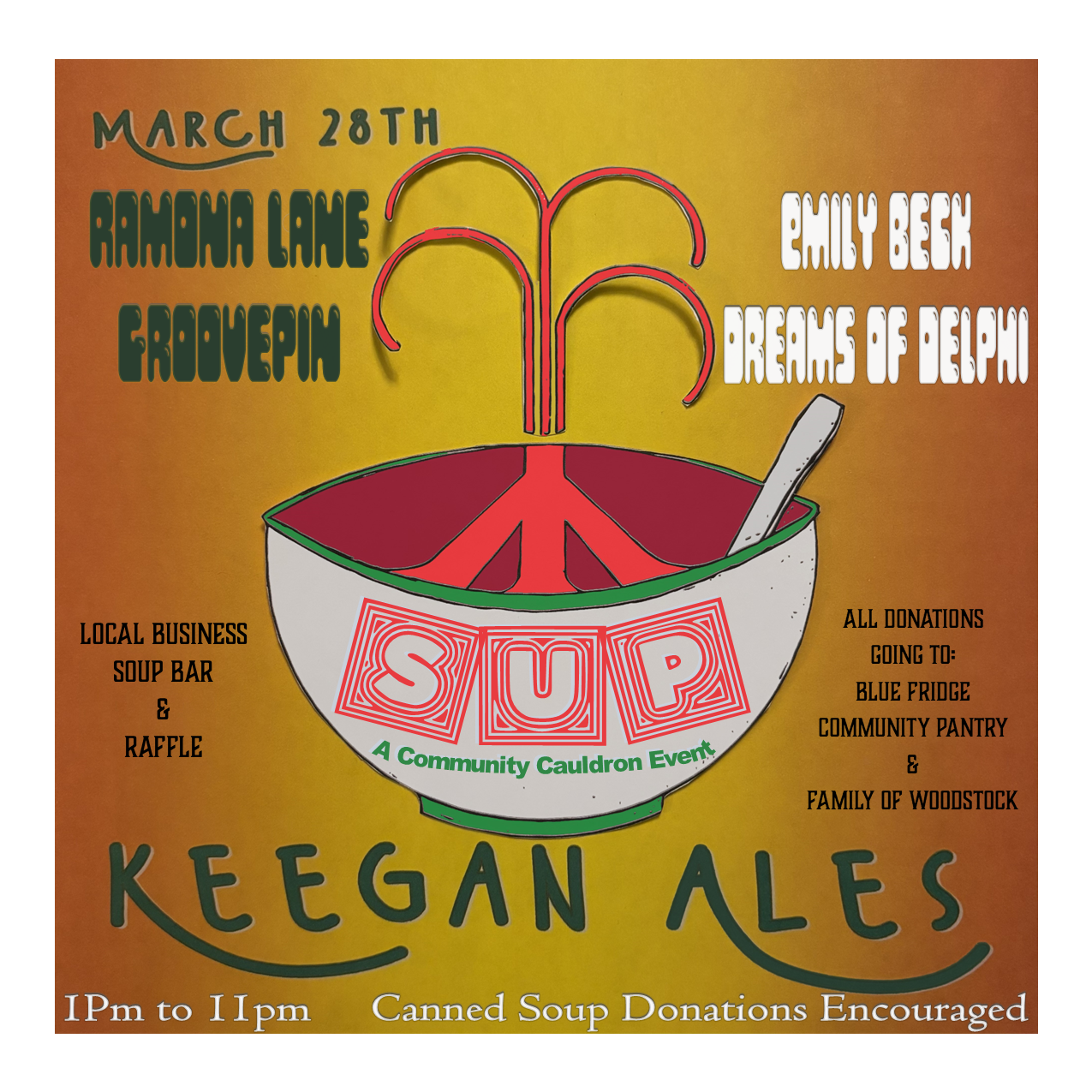 Sup: A Community Cauldron Event Featuring Ramona Lane, Of The Atlas, Emily Beck, and Groovepin