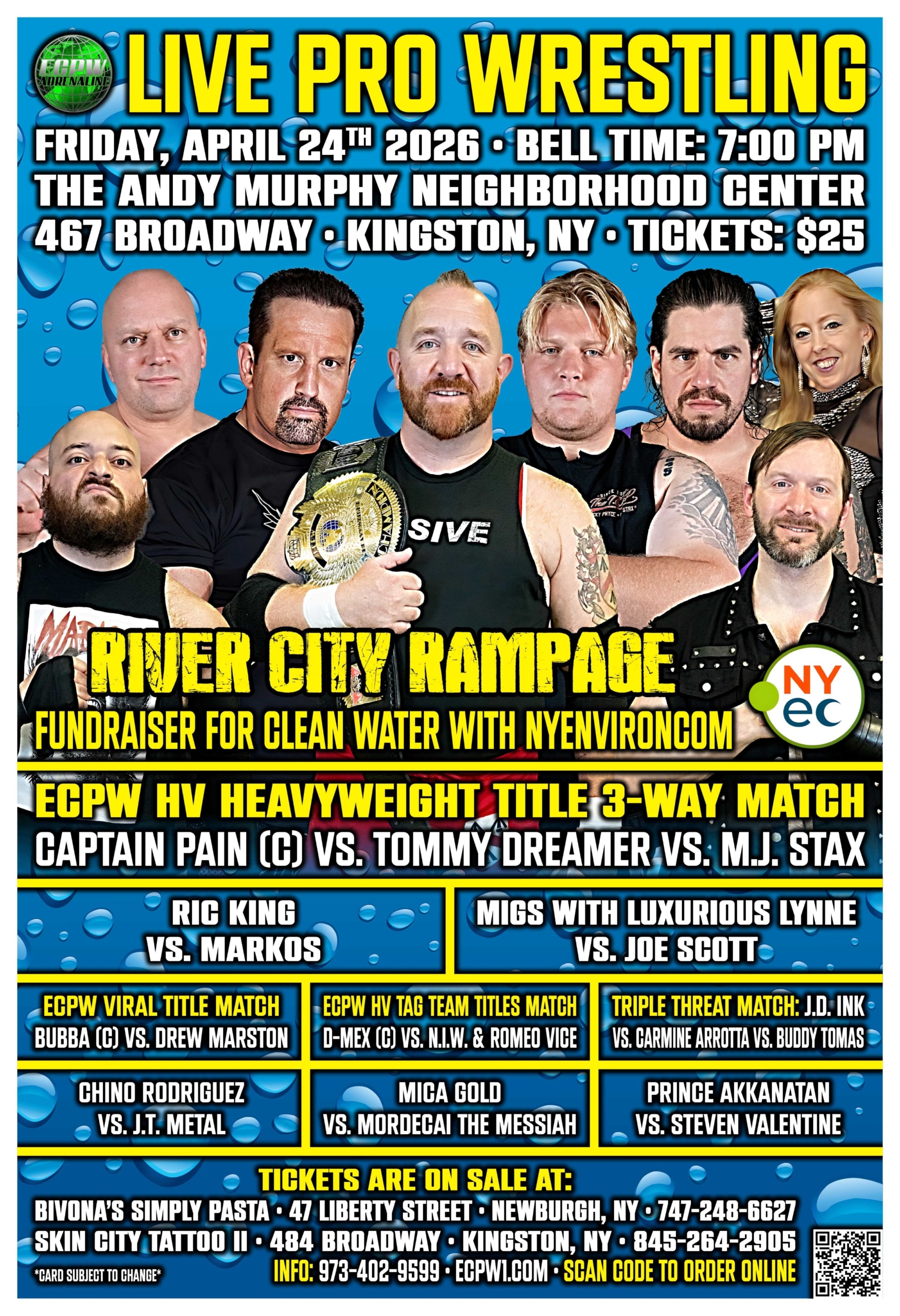 River City Rampage '26 Pro Wrestling Fundraiser for Clean Water ECPW x NYec