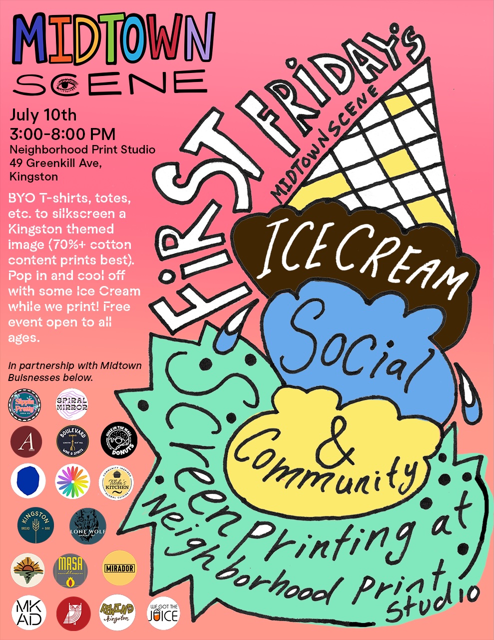 Ice Cream Social and Community Screen printing Event