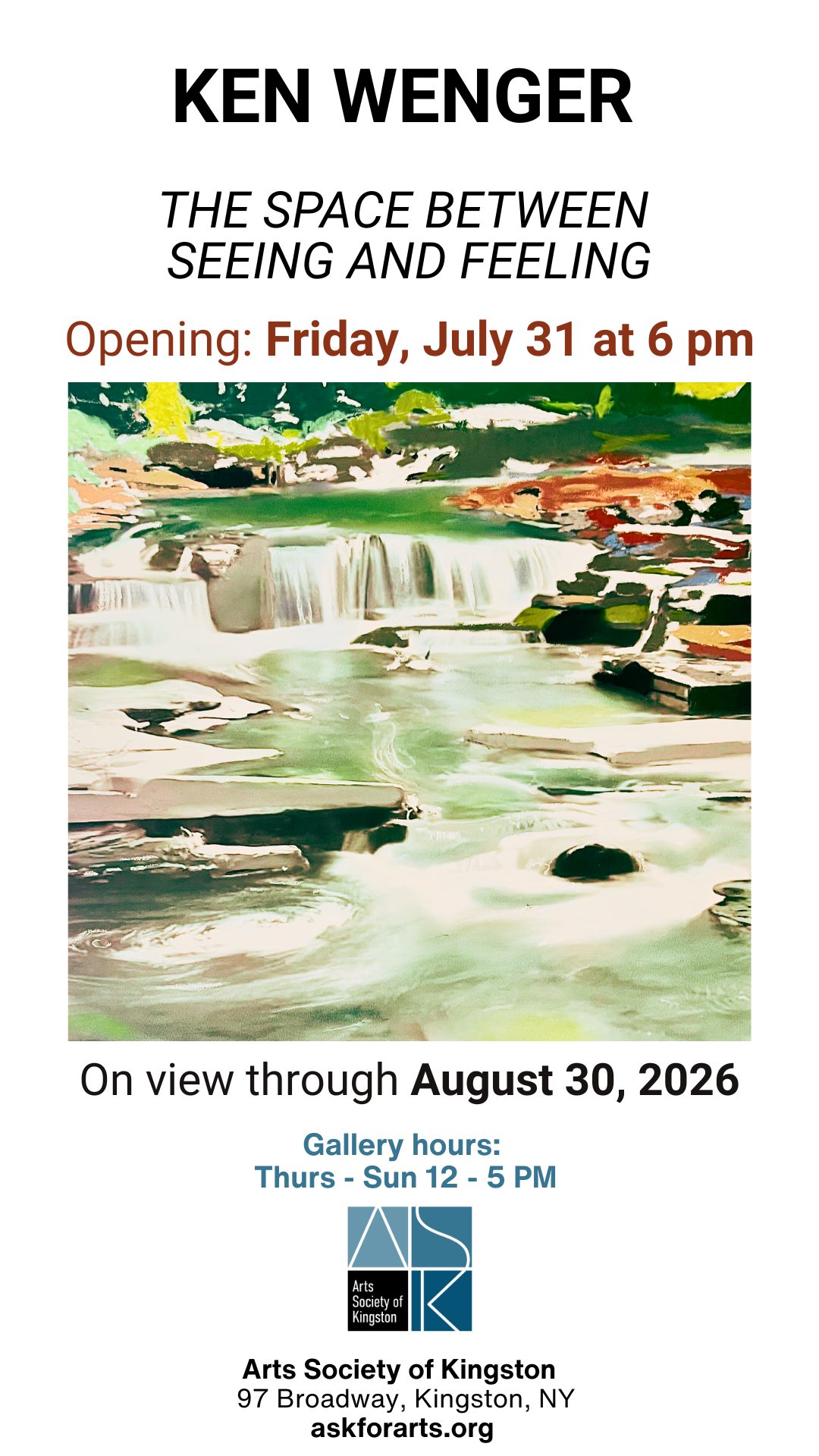 Arts Society of Kingston Presents Three New August Exhibitions