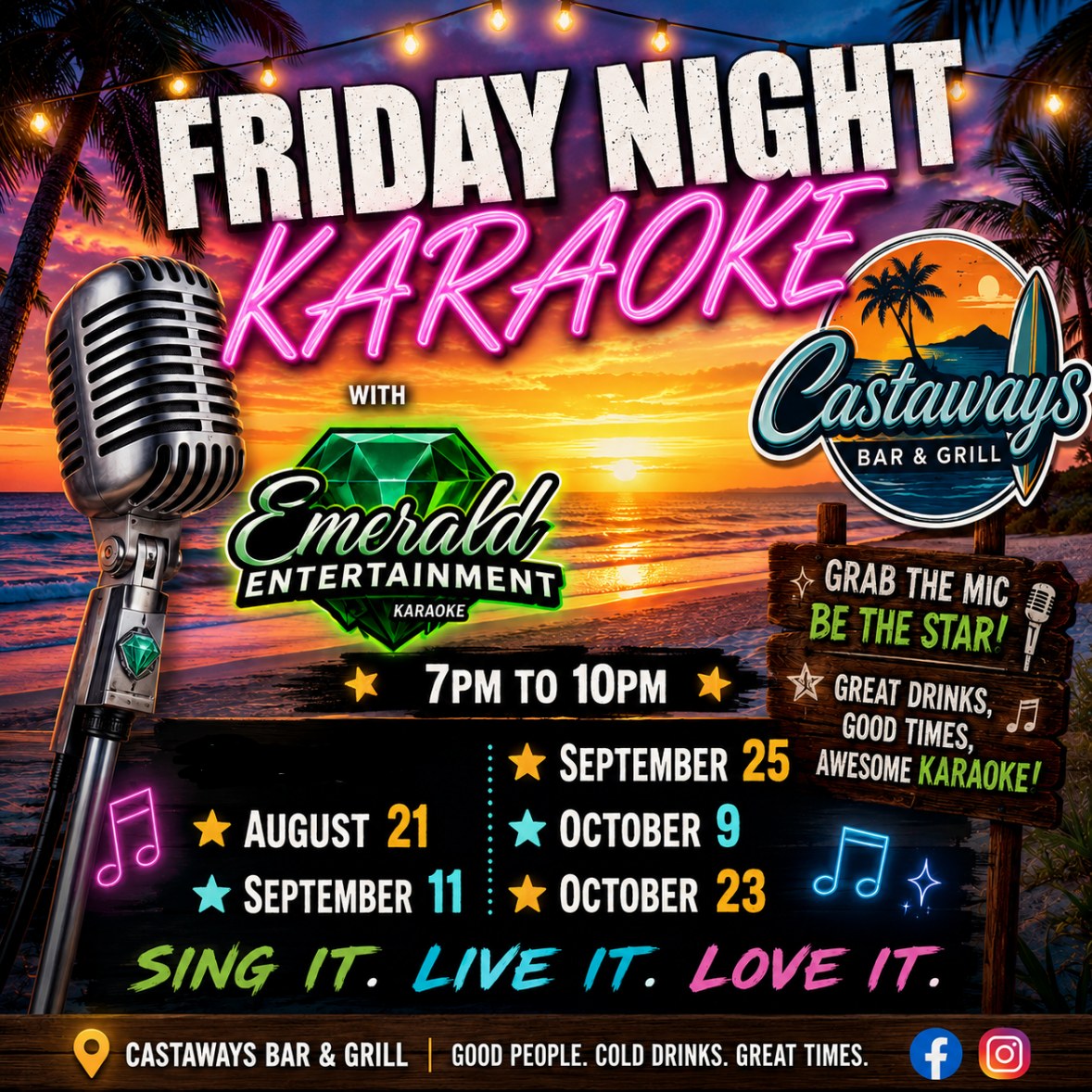 Karaoke at Castaways Bar and Grill