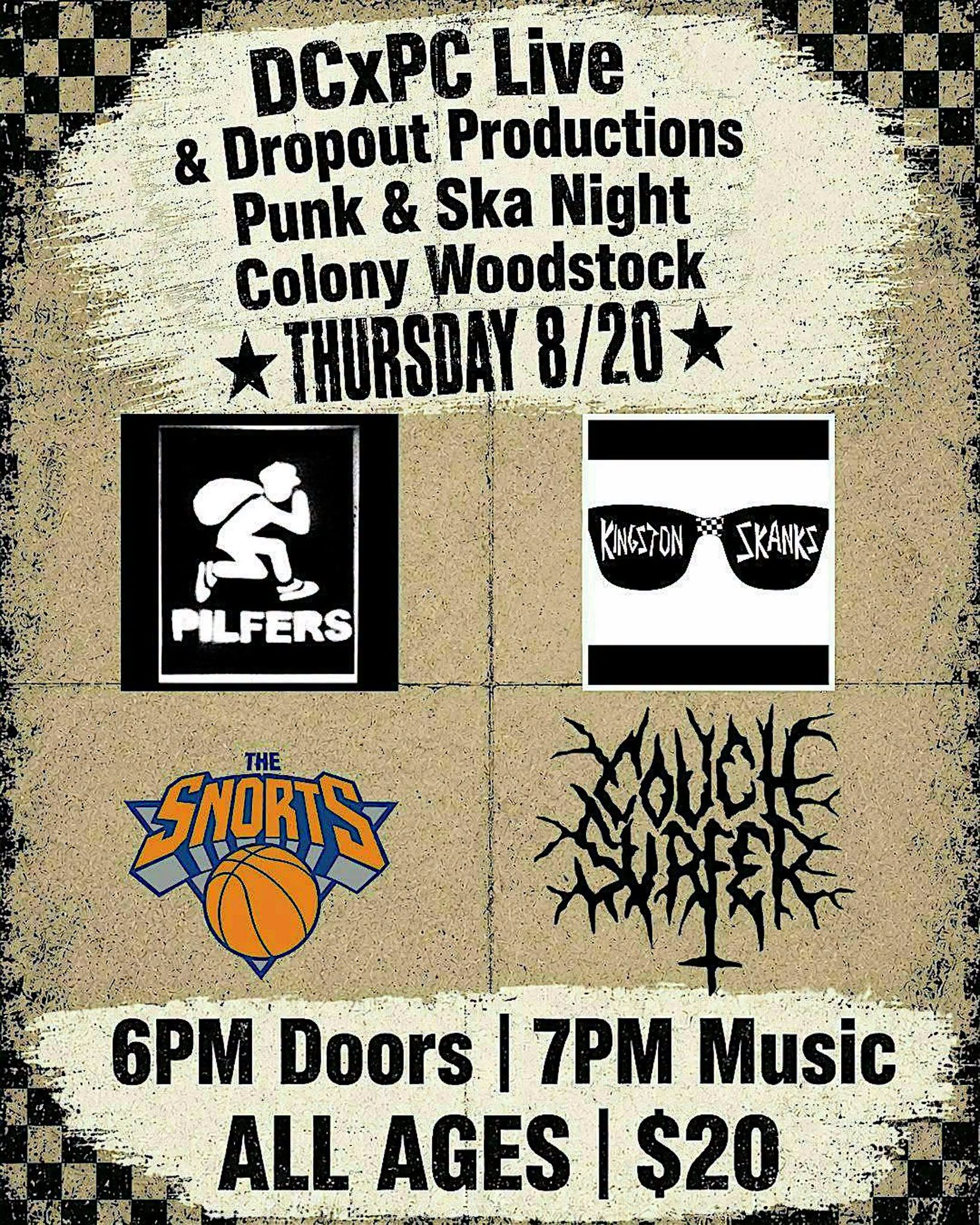 Punk/Ska Night w/ Pilfers, Kingston Skanks, The Snorts, & Couch Surfer