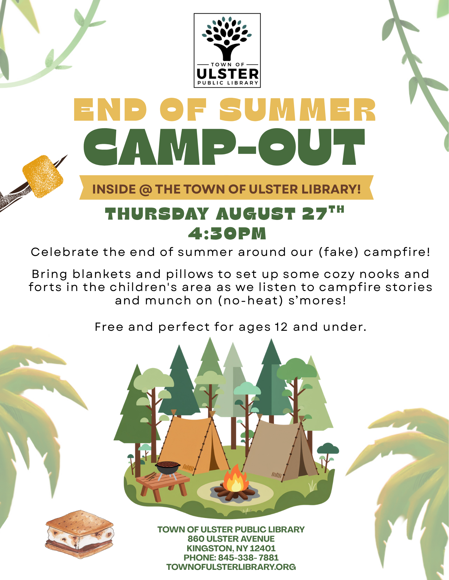 End-of-Summer Camp-Out (inside at the library)!