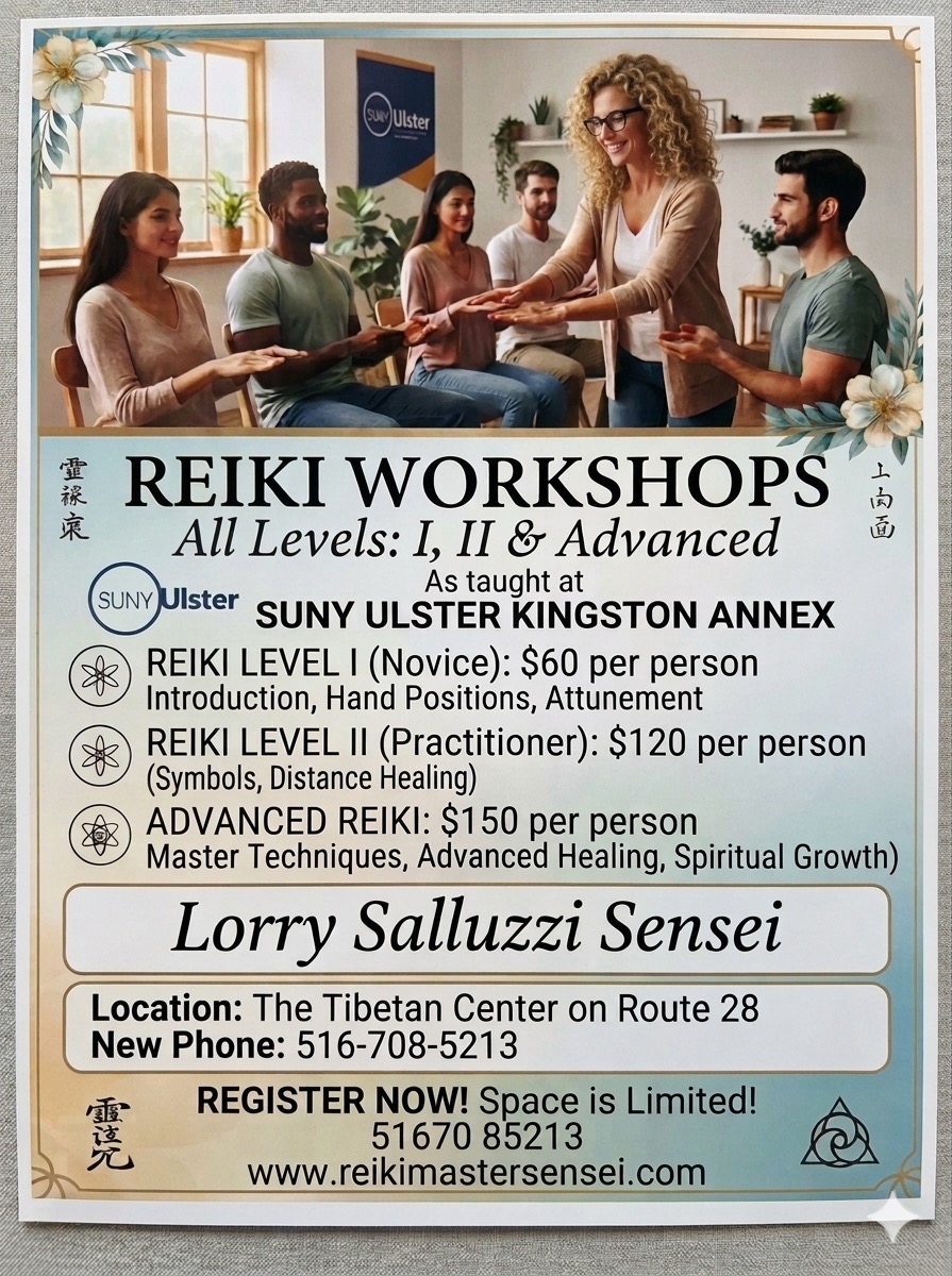 Reiki as taught in SUNY Ulster Kingston Annex