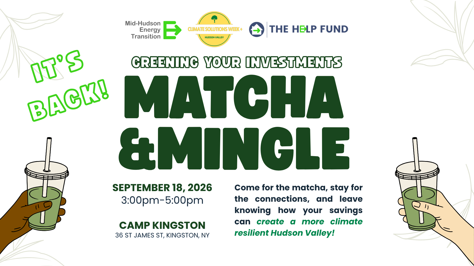 Matcha & Mingle: Greening Your Investments: