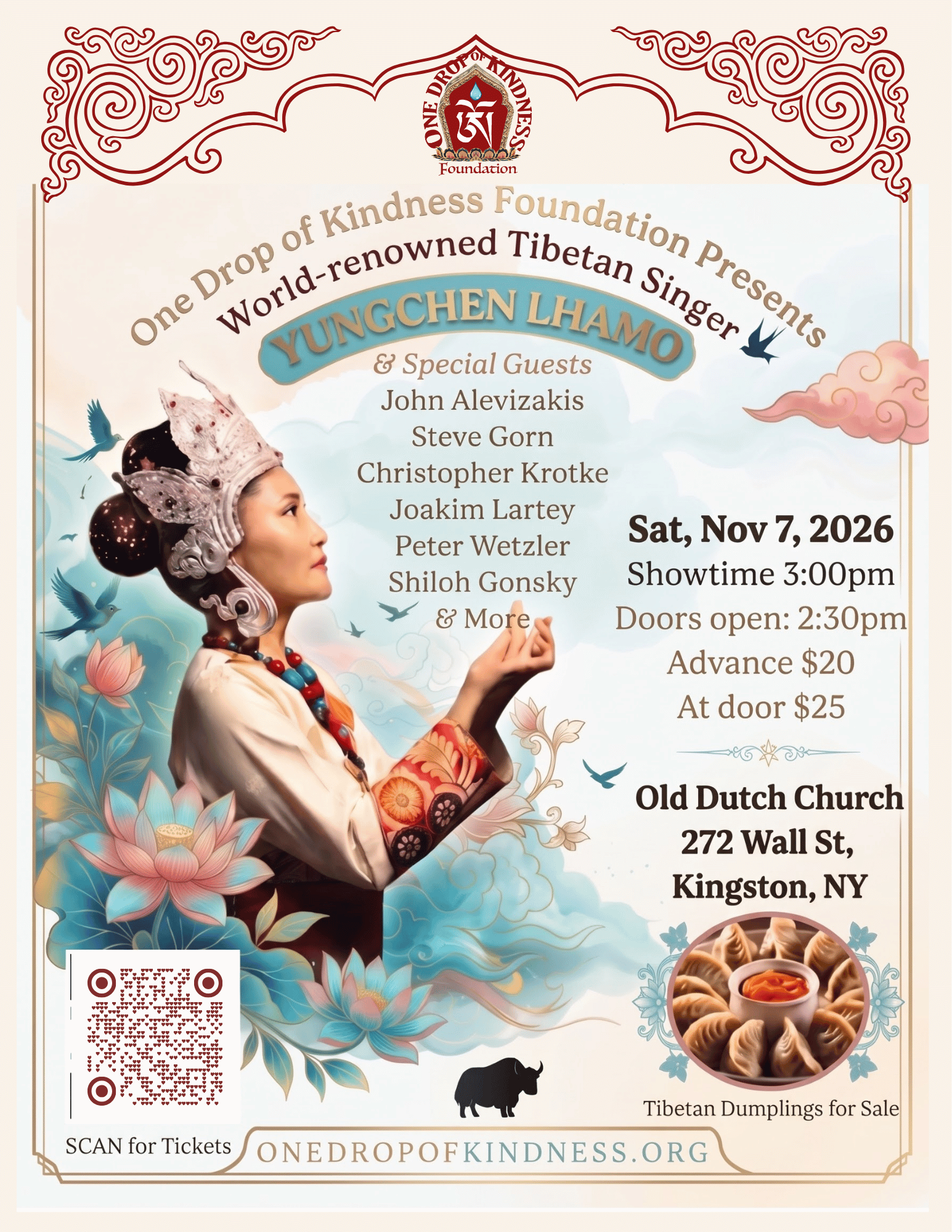 Tibetan Singer Yungchen Lhamo Returns to Kingston for November 7 Benefit Concert at the Old Dutch Church